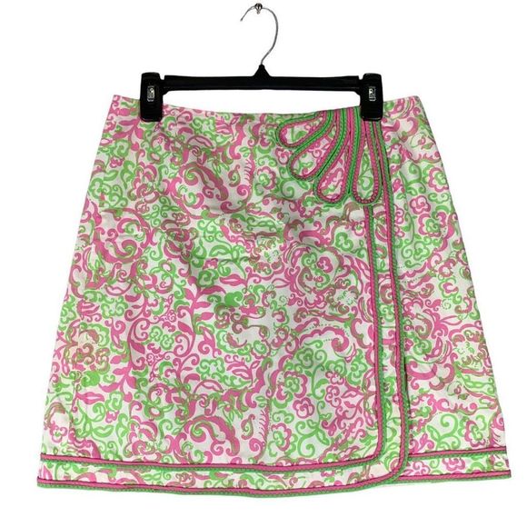 Lilly Pulitzer Dresses & Skirts - Lilly Pulitzer Skirt Embroidered Women 6 Pink and Green